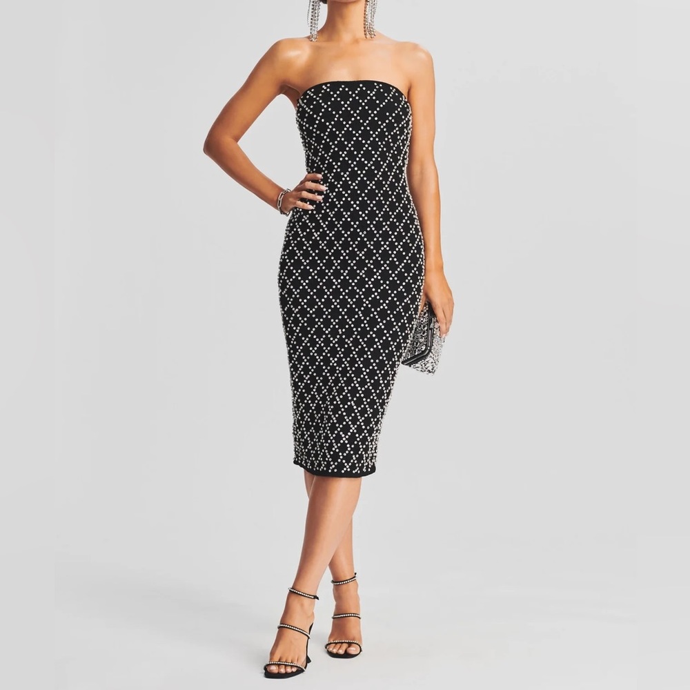 Retrofete Minetta embellished strapless dress size XS